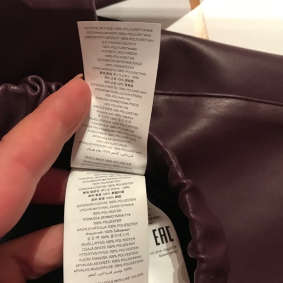 NWHT Michael Kors faux leather Leggings burgundy size M - Picture 5 of 8